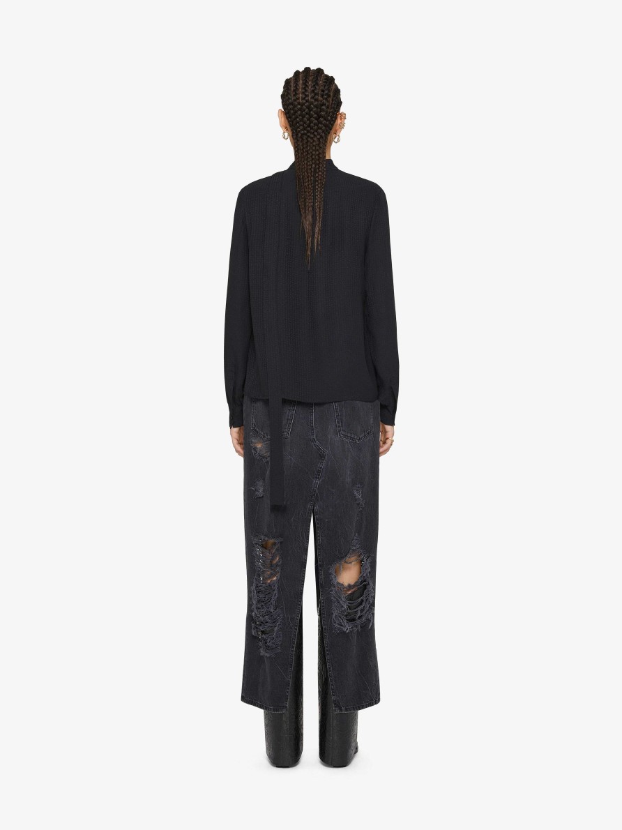 Donne Givenchy Gonne | Gonna In Denim Destroy Con Spacco Carbone