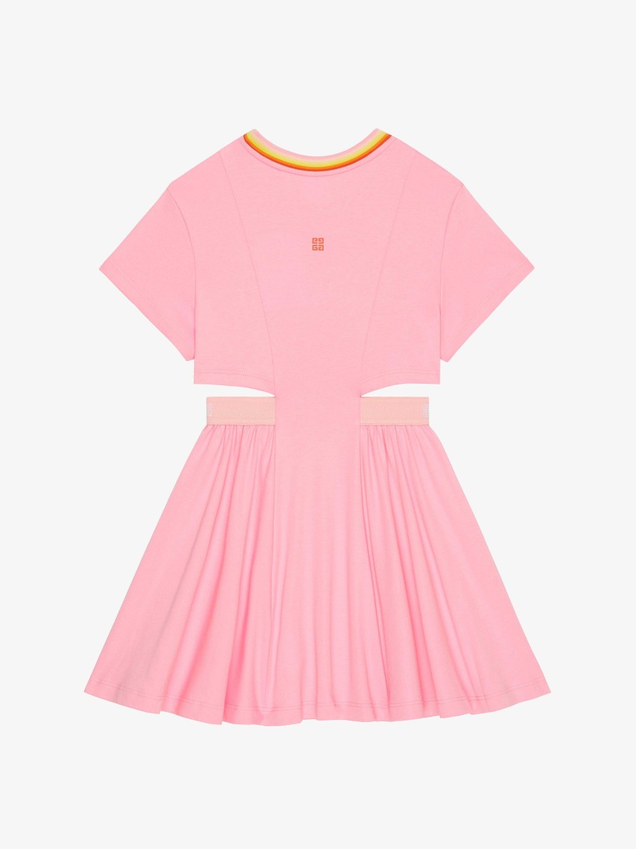 Donne Givenchy Ragazza (Da 4 A 12 Anni) | Abito In Cotone Con Effetto Due In Uno Rosa Brillante