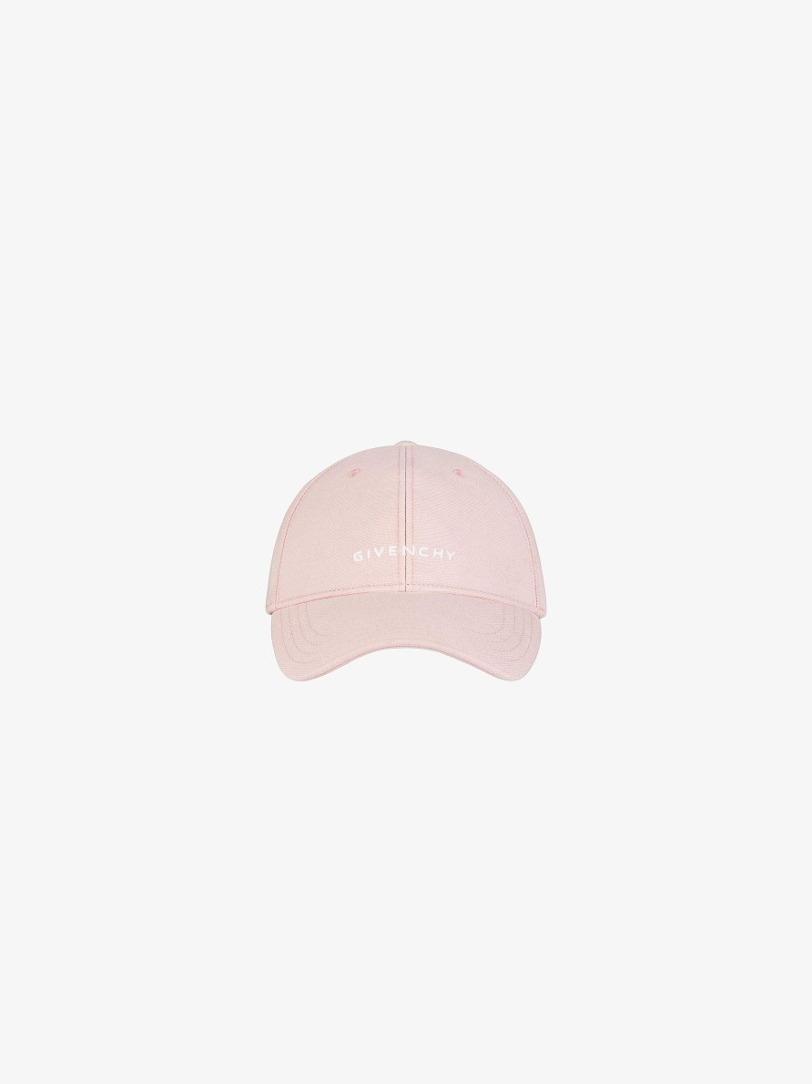 Donne Givenchy Altri Accessori | Cappellino Ricamato Givenchy In Cotone Rosa Chiaro