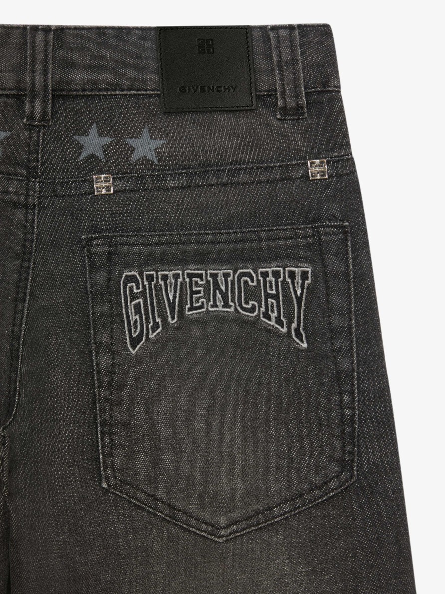 Uomini Givenchy Ragazzo (Da 4 A 12 Anni) | Jeans Larghi Del College Di Givenchy In Denim Nero