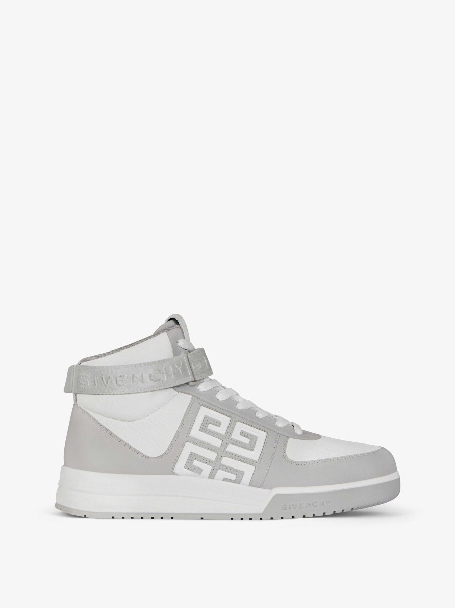 Uomini Givenchy G4 | Sneakers Alte G4 In Pelle Grigio/Bianco