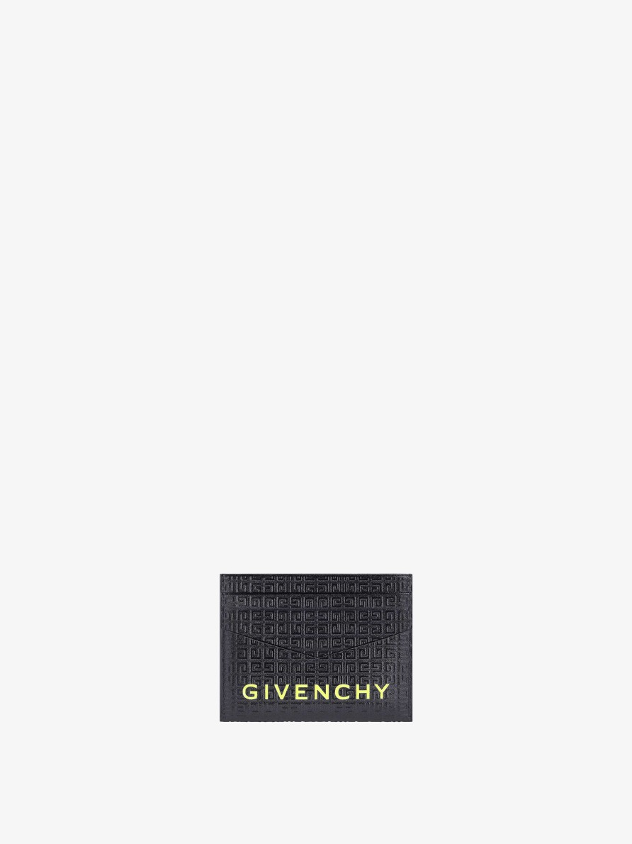 Uomini Givenchy Piccola Pelletteria | Portacarte Givenchy In Micro Pelle 4G Nero Giallo