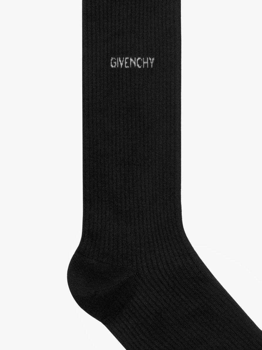 Uomini Givenchy Biancheria Intima | Calzini In Cotone Nero