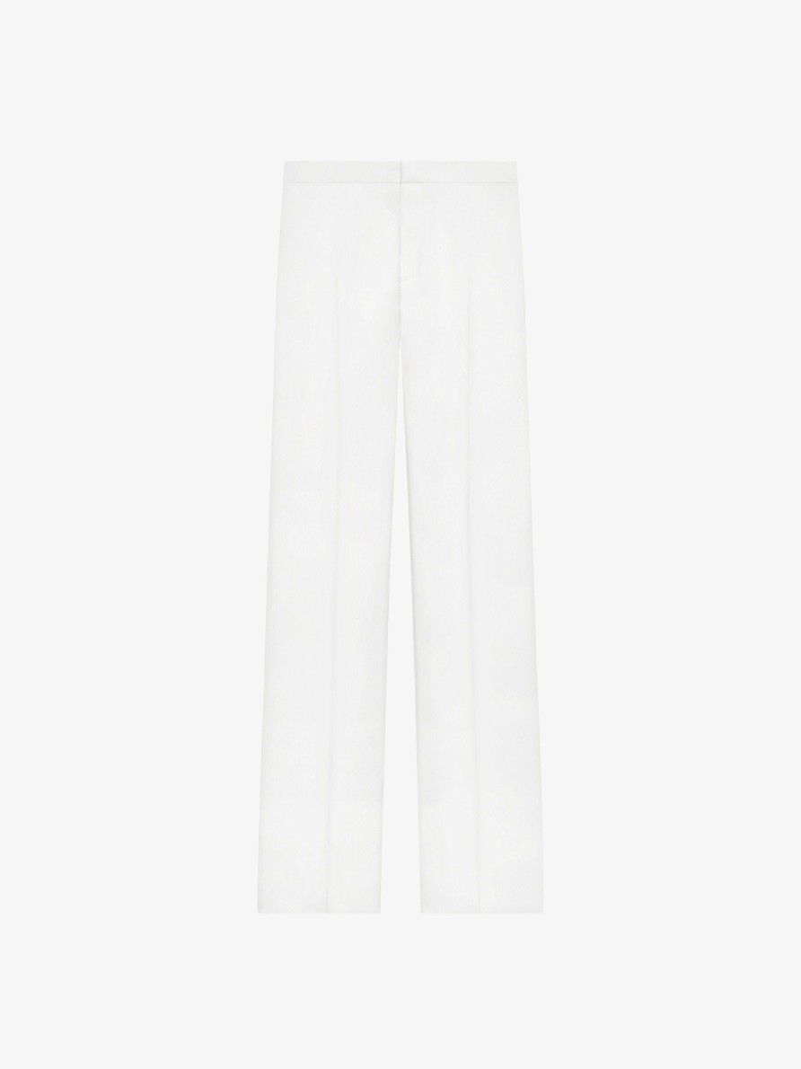 Uomini Givenchy Pantaloni | Pantaloni Sartoriali In Lana E Mohair Bianco