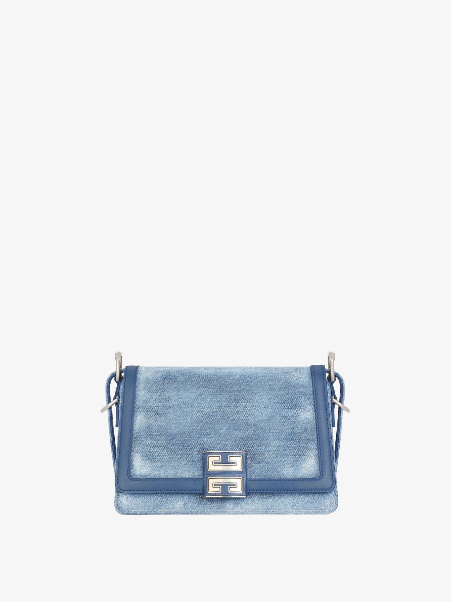 Donne Givenchy 4G | Borsa A Tracolla Media 4G In Denim Blu Medio