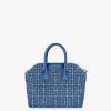 Donne Givenchy Antigona | Borsa Mini Antigona In Denim 4G Blu Medio