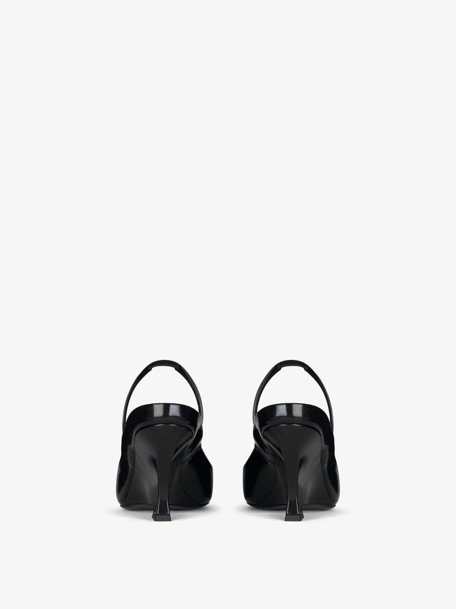 Donne Givenchy Tacchi | Slingback Raven In Pelle Bianco Nero