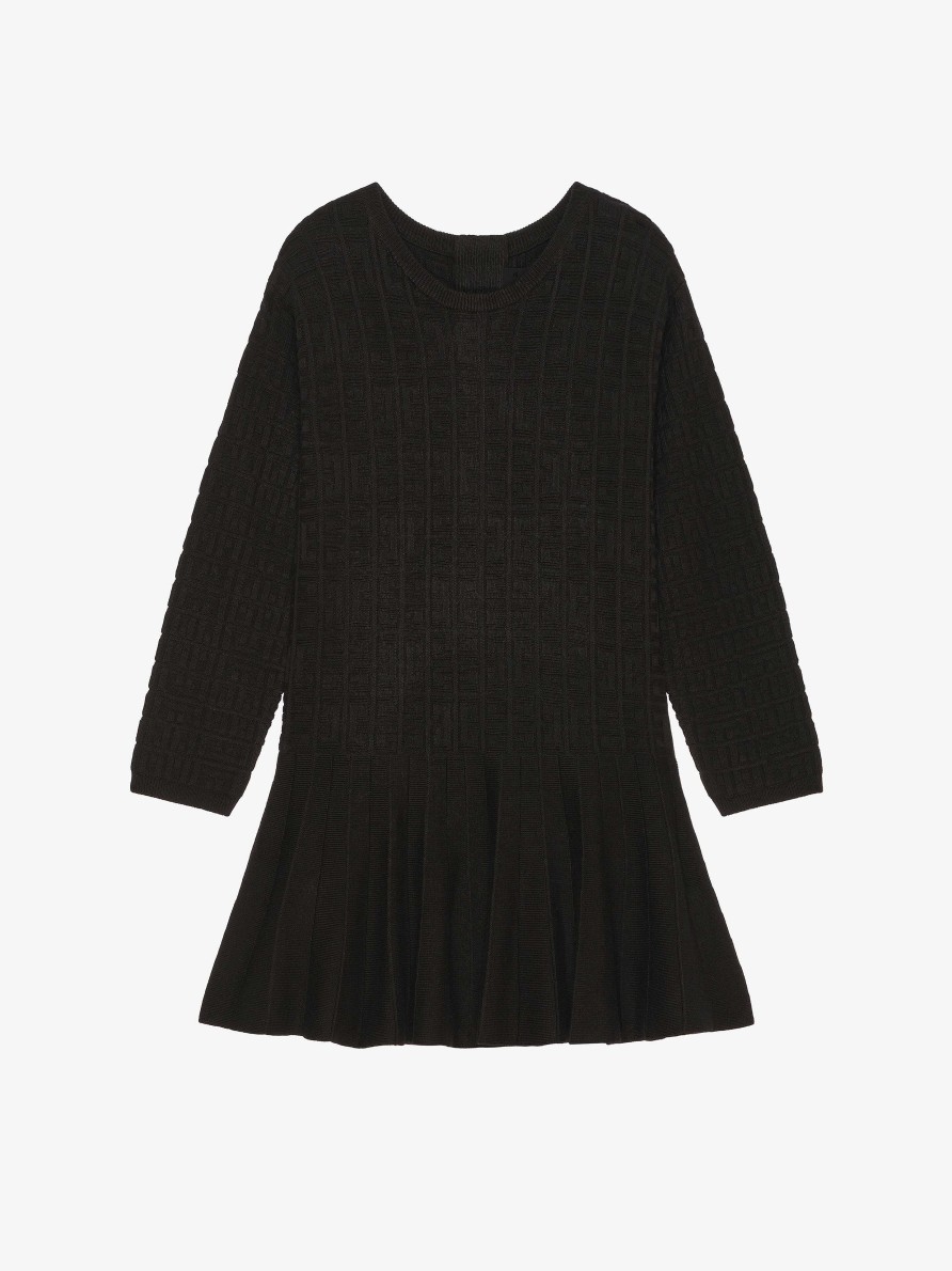 Donne Givenchy Ragazza (Da 4 A 12 Anni) | Abito In Jacquard 4G Nero