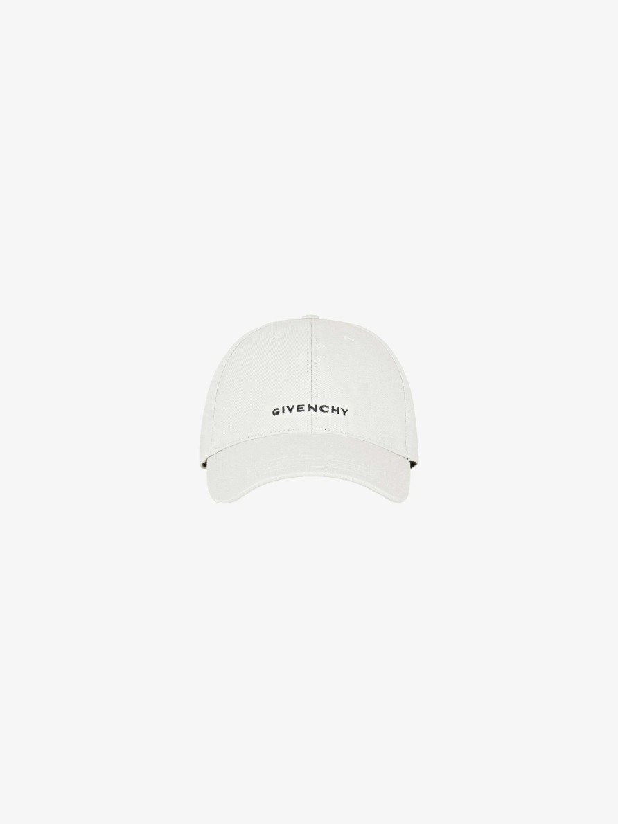 Uomini Givenchy Berretti E Berretti | Cappellino Ricamato Givenchy 4G Bianco