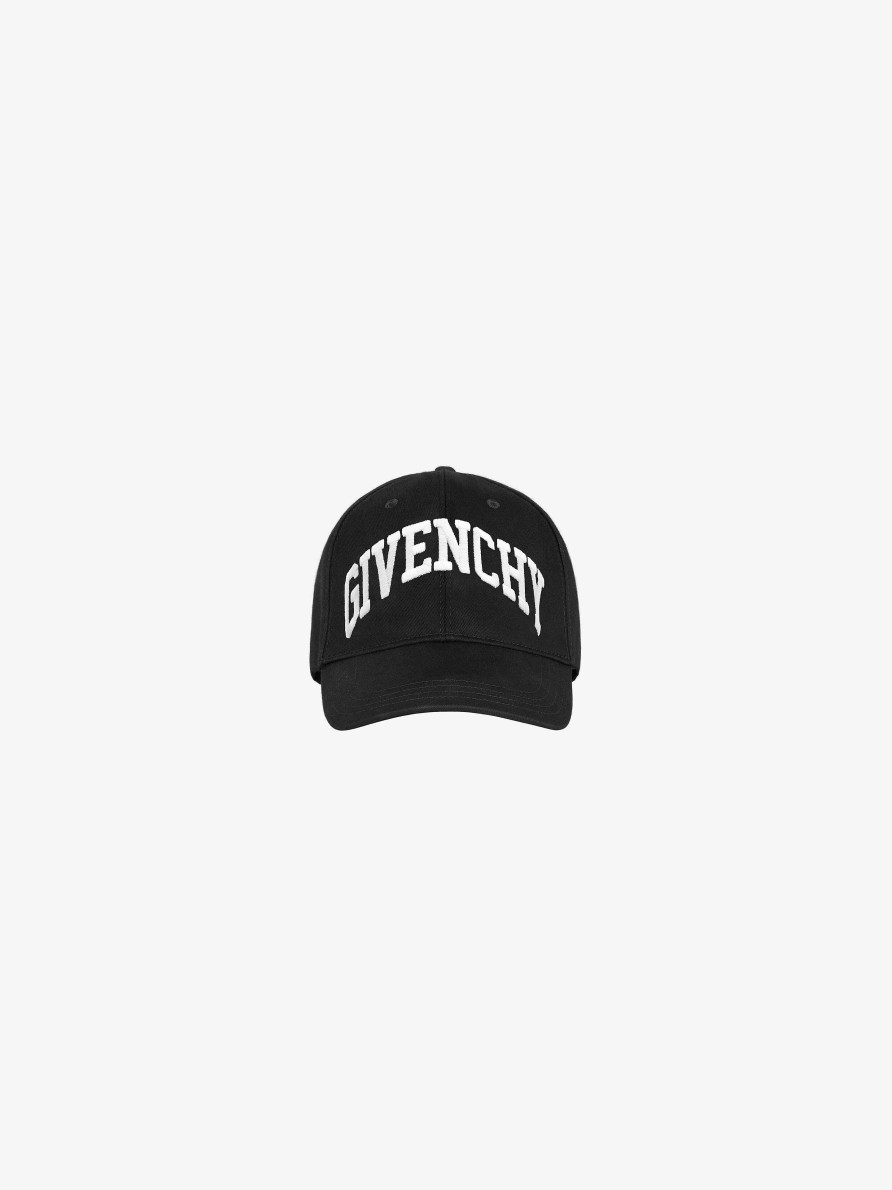 Uomini Givenchy Berretti E Berretti | Cappellino Ricamato Givenchy College Nero