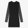 Donne Givenchy Vestiti | Abito In Stretch Zibellino E Tulle 4G Nero