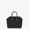 Donne Givenchy Antigona | Borsa Mini Antigona In Canvas Ricamato 4G Nero