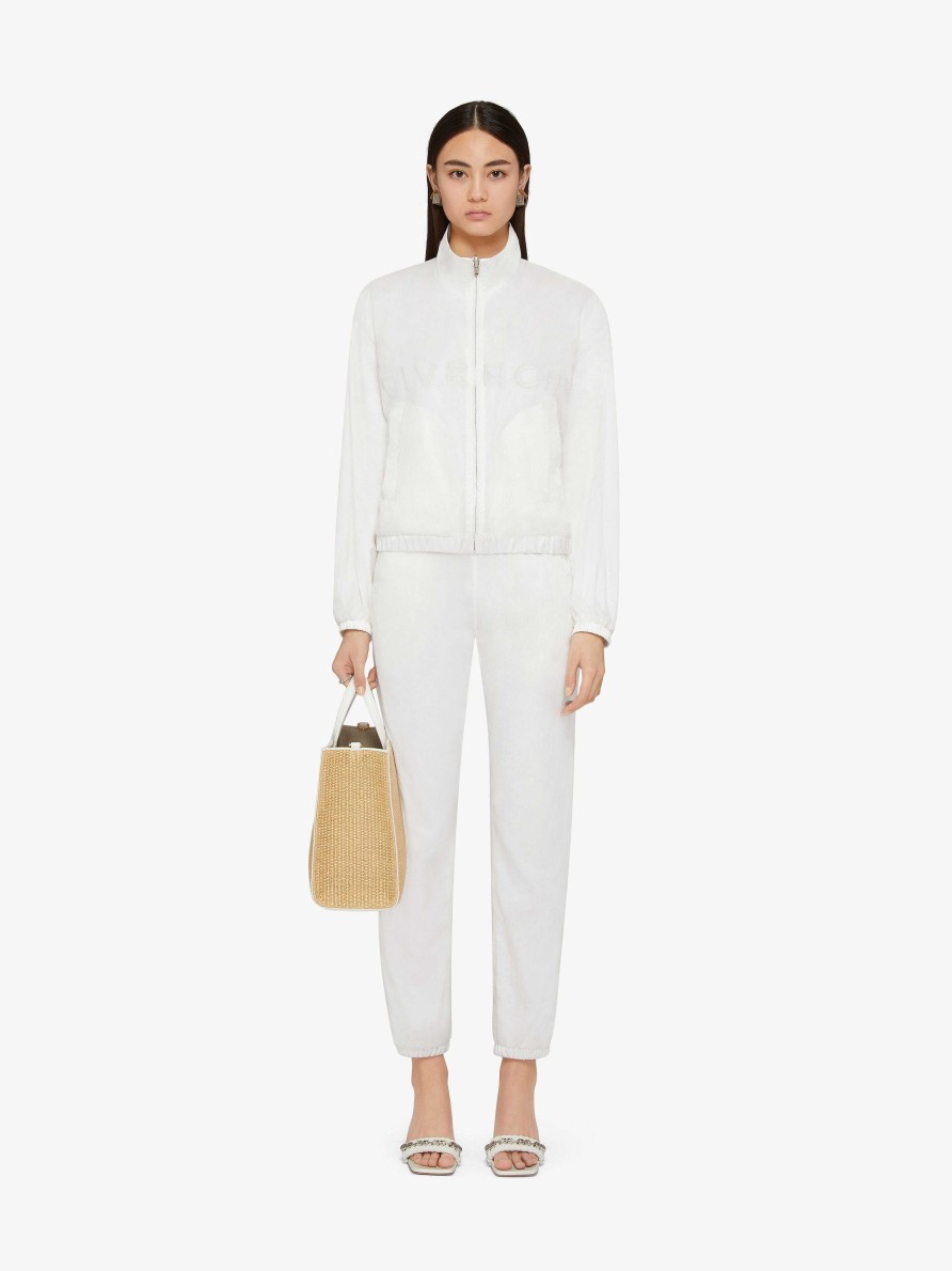 Donne Givenchy Capispalla E Giubbotti | Gilet Jogger Reversibile Con Ricamo Givenchy 4G Bianco