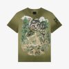 Uomini Givenchy Magliette | T-Shirt Oversize In Cotone Con Stampa Angel Di Givenchy Verde Acqua