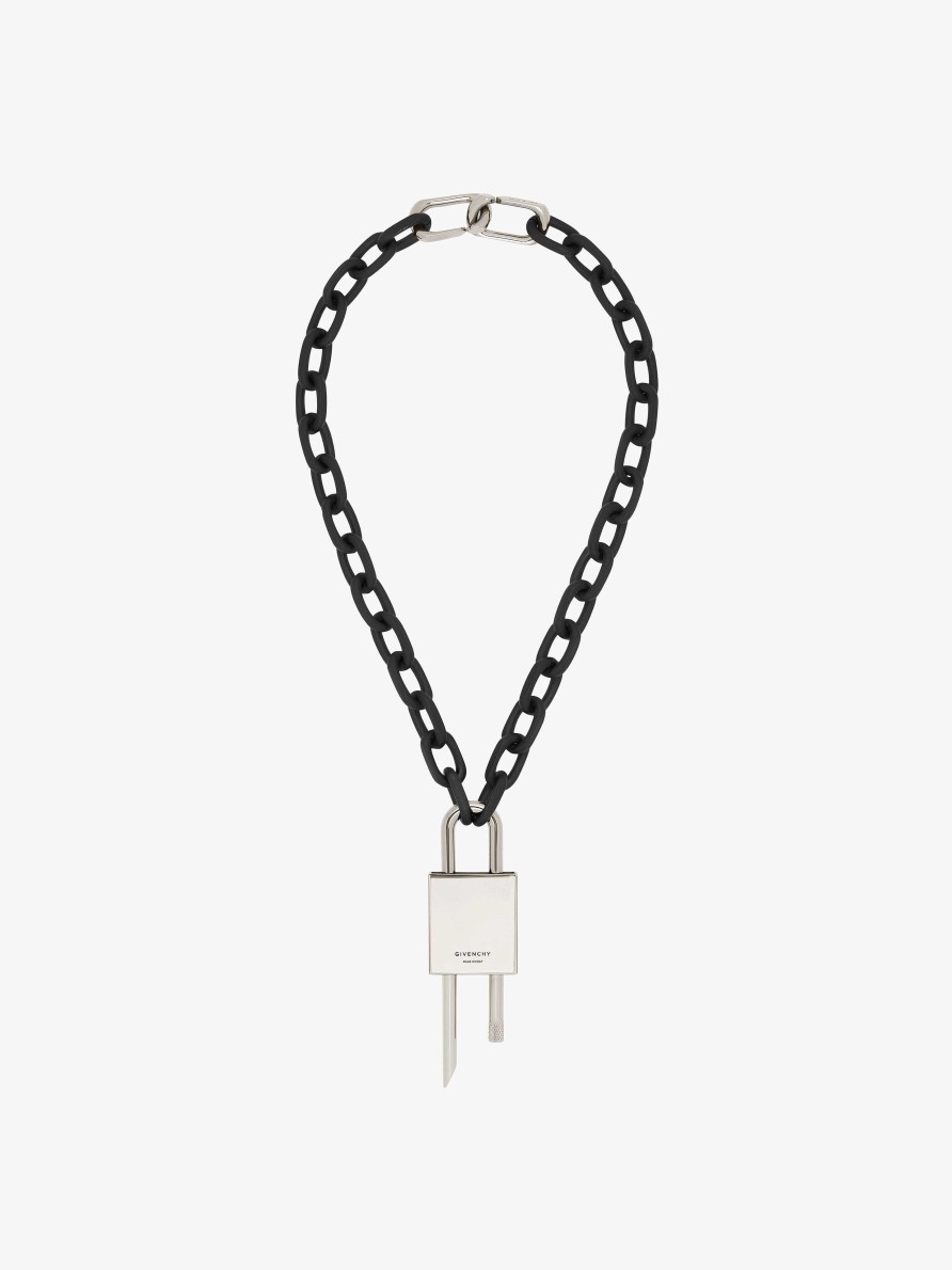 Uomini Givenchy Gioielleria | Collana Con Chiusura Media In Metallo Nero