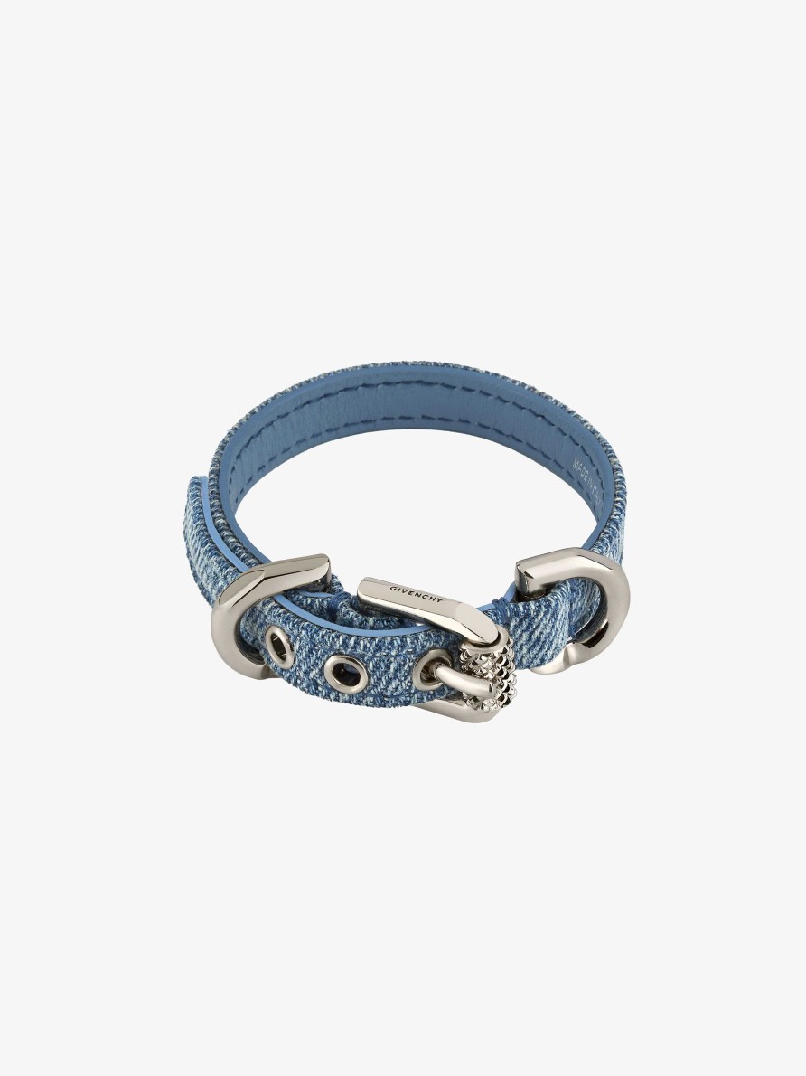 Donne Givenchy Gioielleria | Bracciale Voyou In Denim E Metallo Blu Denim