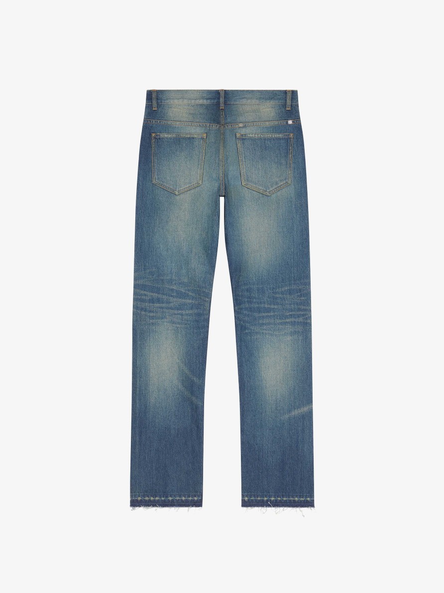 Uomini Givenchy Pantaloni | Jeans In Denim Azzurro