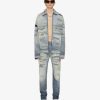 Uomini Givenchy Denim | Giacca Oversize In Denim Strappato E Riparato Azzurro