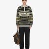 Uomini Givenchy Maglieria | Maglione Givenchy In Lana Con Righe Grigio Verde