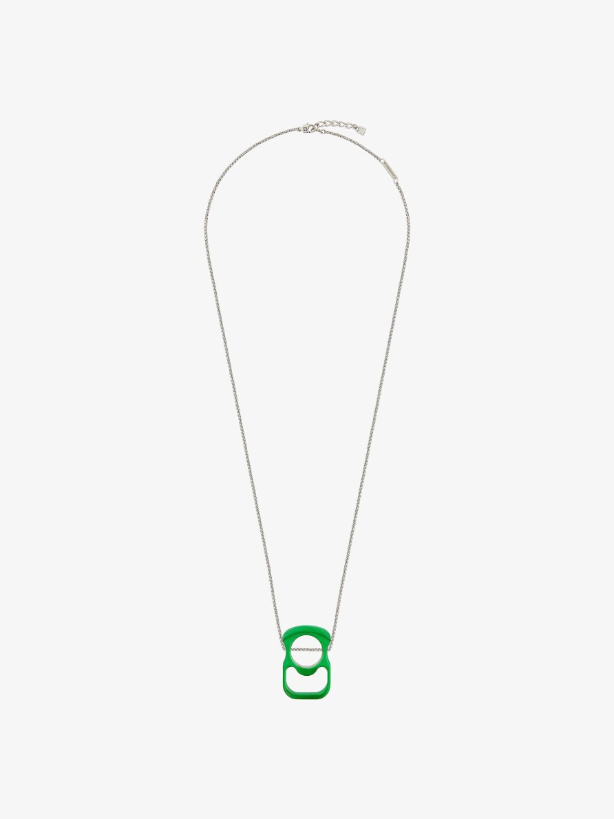 Uomini Givenchy Gioielleria | Collana G Can In Metallo E Smalto Verde