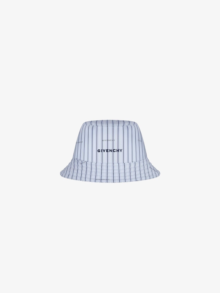 Uomini Givenchy Berretti E Berretti | Cappello Da Pescatore Reversibile Givenchy Azzurro/Bianco