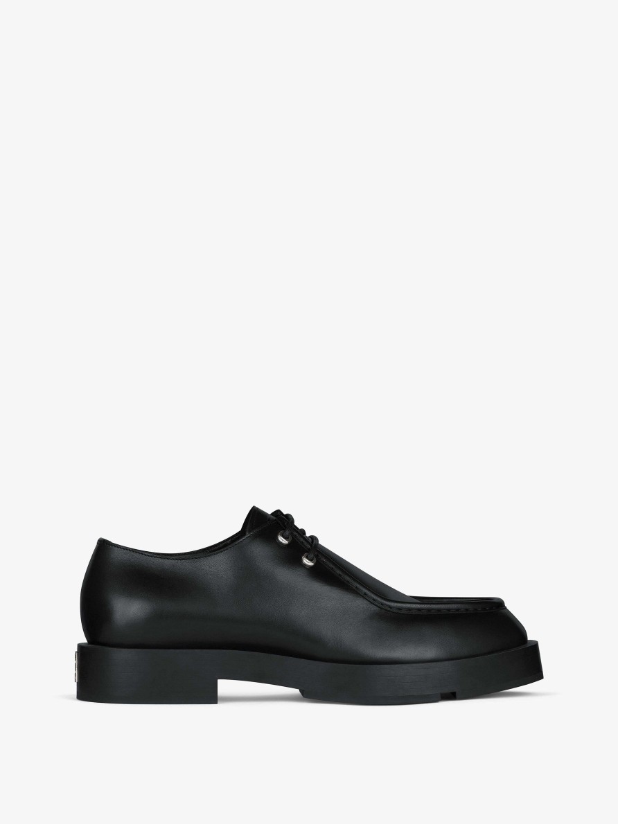 Uomini Givenchy Stivali E Derby | Derby Squadrate In Pelle Box Nero