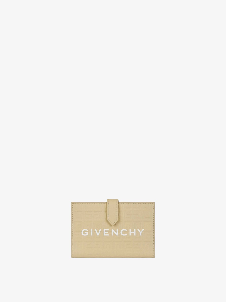 Donne Givenchy Piccola Pelletteria | Portafoglio G-Cut In Pelle 4G Beige Naturale