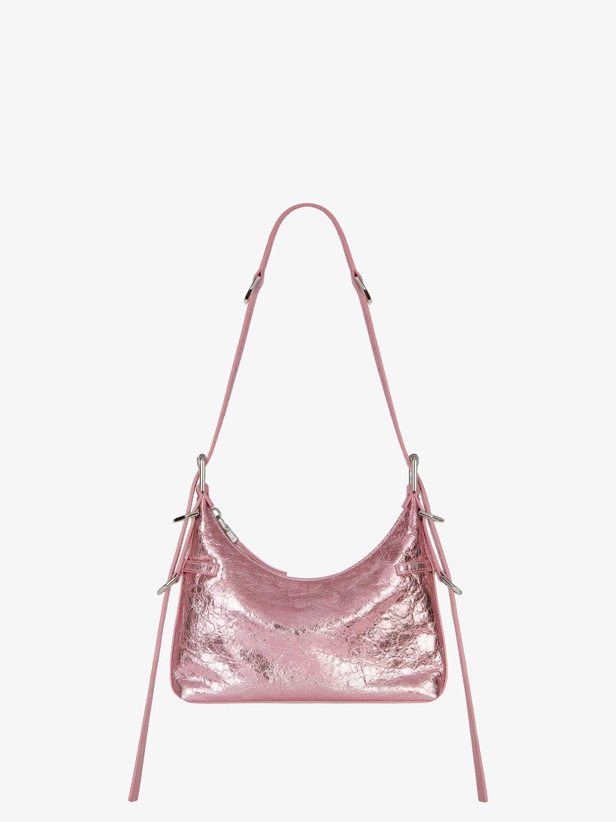 Donne Givenchy Voi | Borsa Mini Voyou In Pelle Laminata Rosa Seta