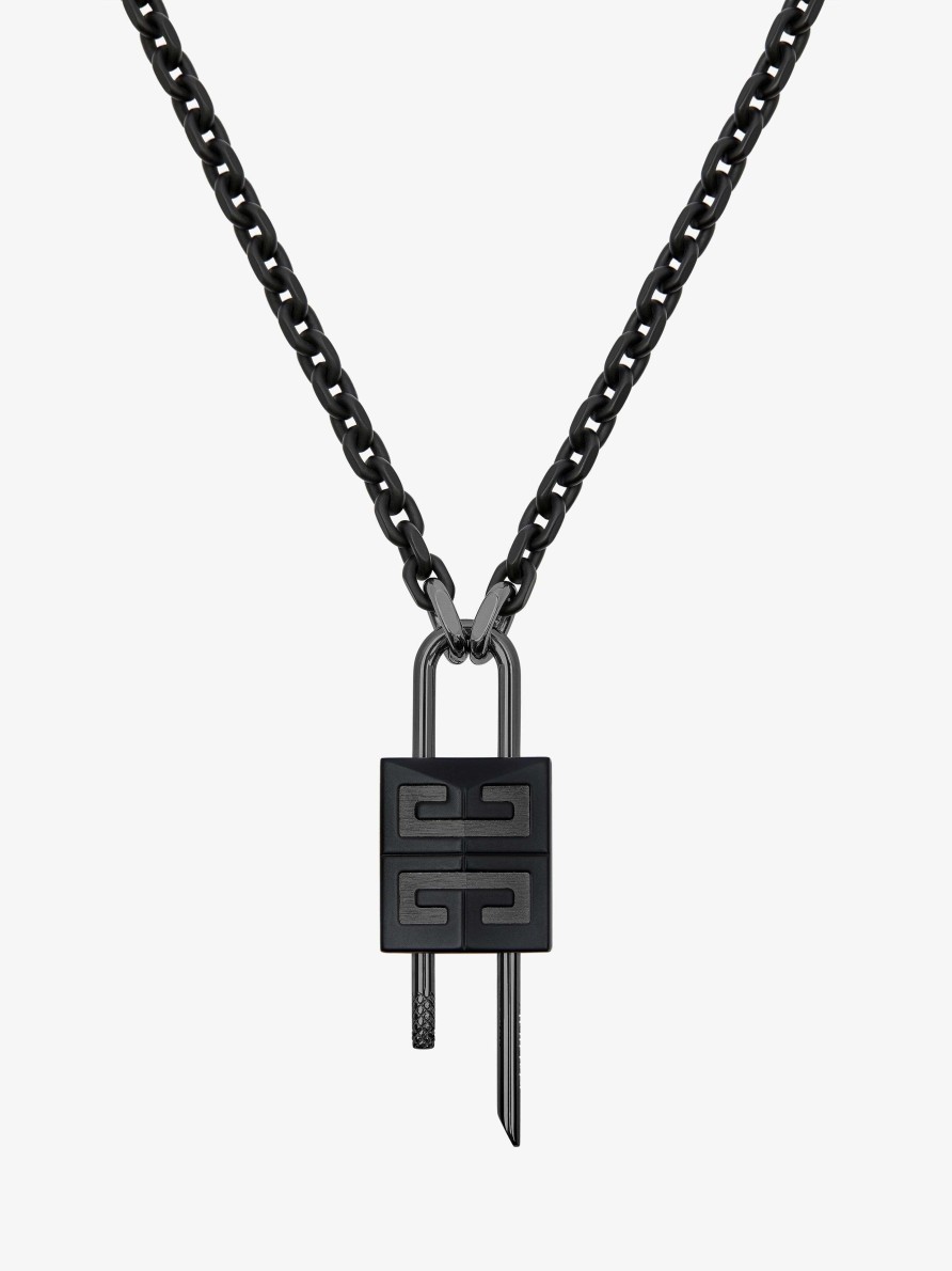 Uomini Givenchy Gioielleria | Collana Con Chiusura Piccola In Metallo Nero