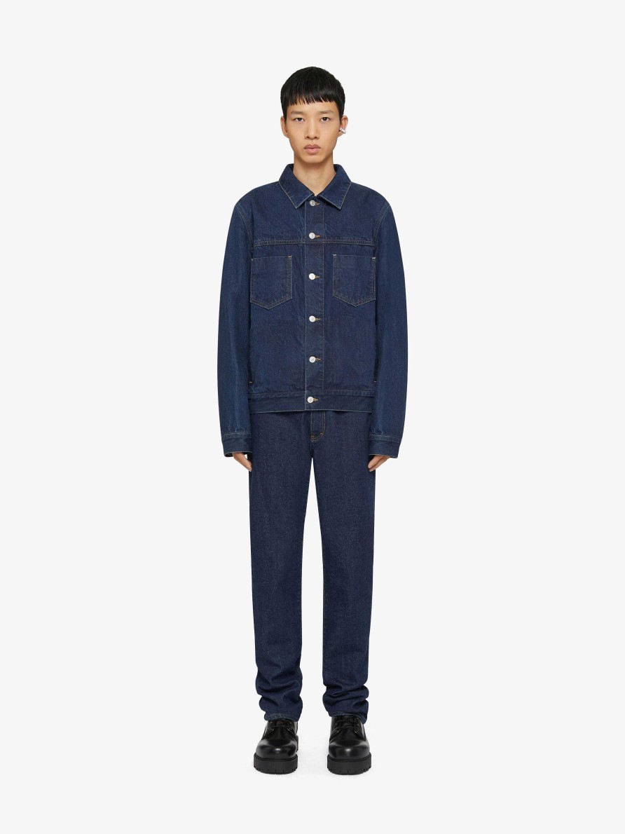 Uomini Givenchy Denim | Giacca In Denim Blu Indaco