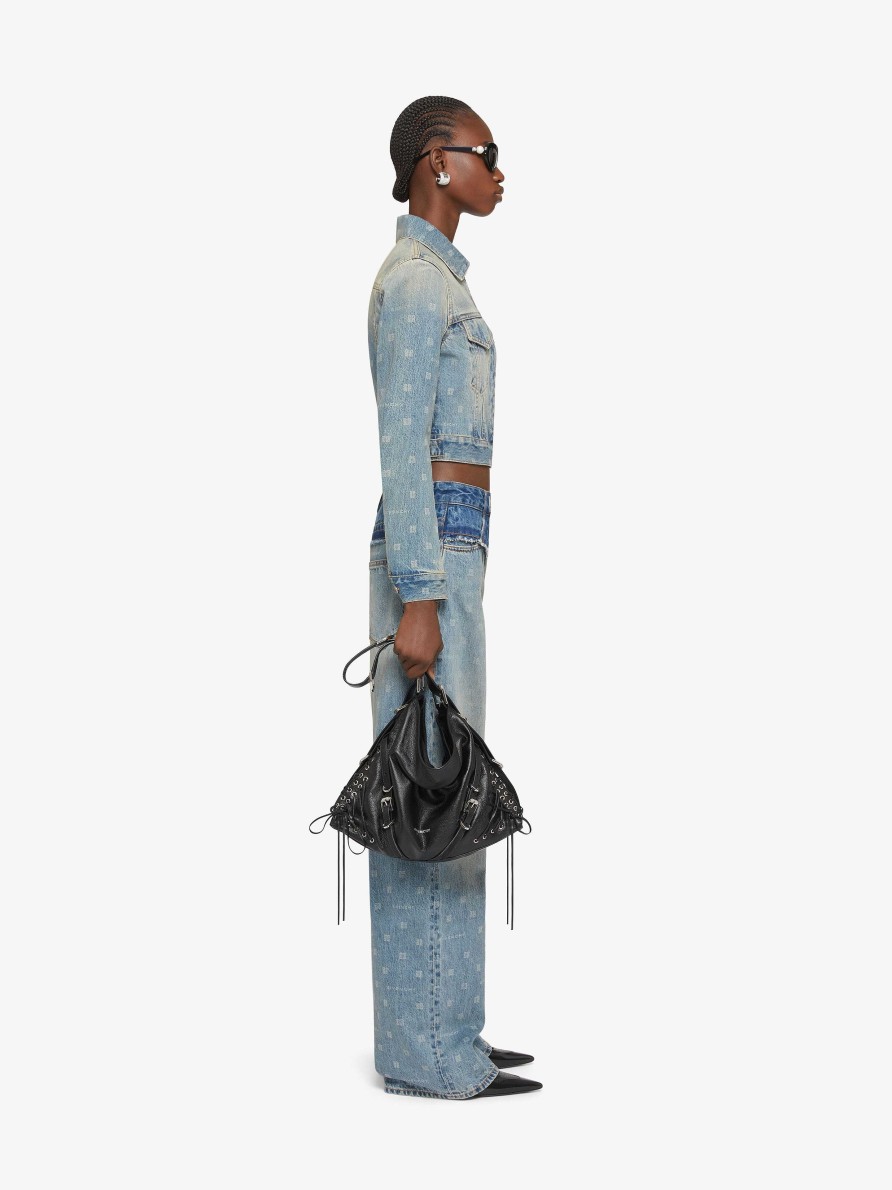 Donne Givenchy Pantaloni | Jeans Oversize In Denim Misto Givenchy 4G Blu Medio