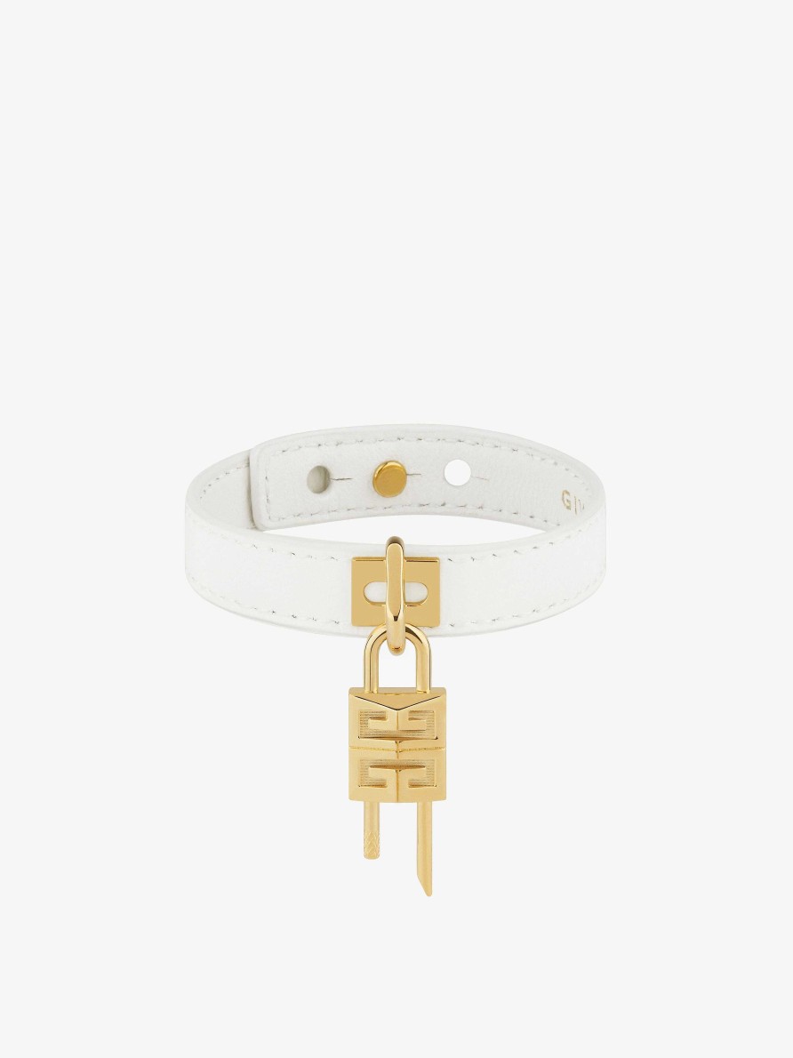 Donne Givenchy Gioielleria | Bracciale Mini Lock In Metallo E Pelle Avorio