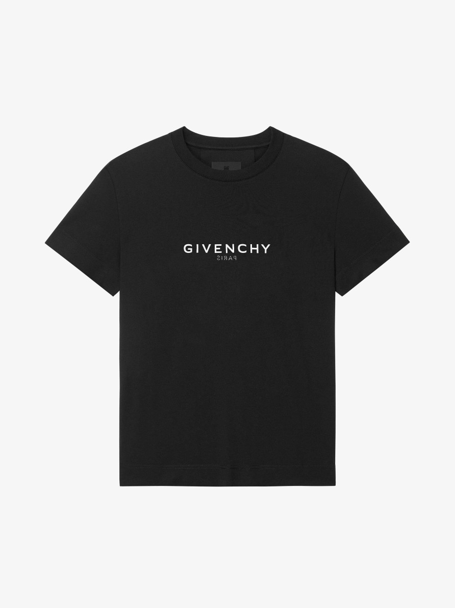 Uomini Givenchy Magliette | T-Shirt Oversize Reverse Di Givenchy In Cotone Nero