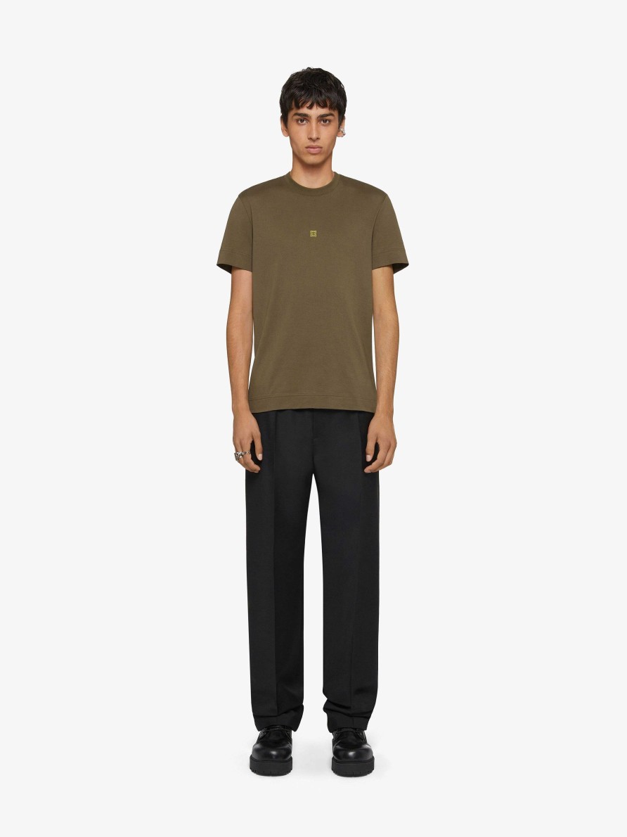 Uomini Givenchy Magliette | T-Shirt Slim Fit In Cotone Cachi/Giallo