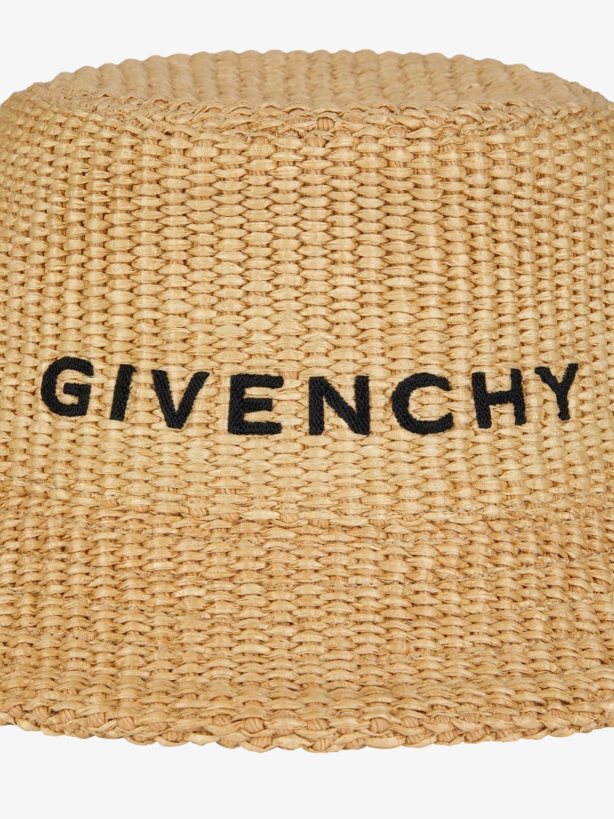 Donne Givenchy Altri Accessori | Cappello Da Pescatore Givenchy In Rafia Naturale