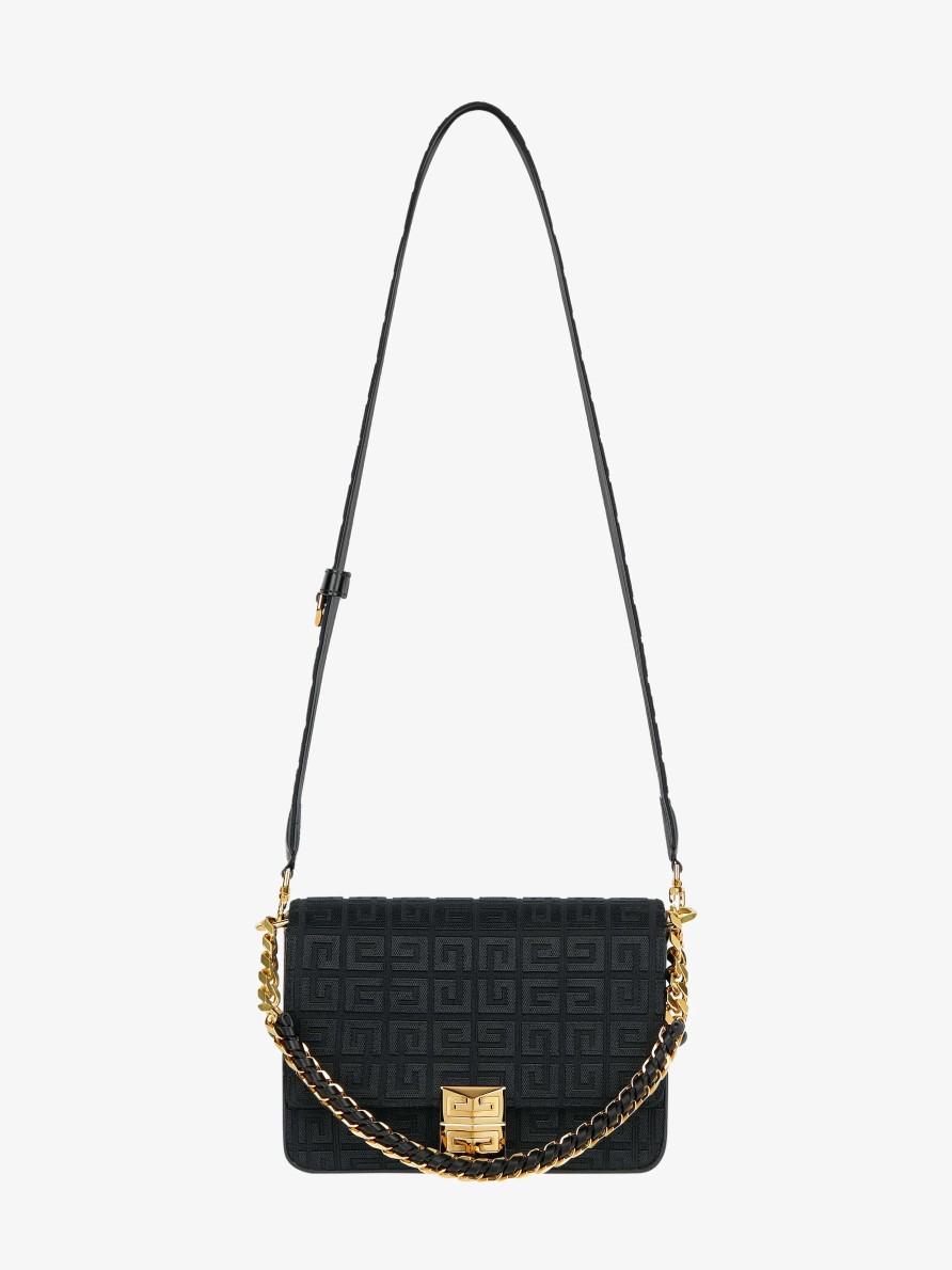 Donne Givenchy 4G | Borsa Media 4G Con Ricamo 4G Con Catena Nero