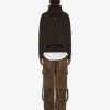 Donne Givenchy Maglieria | Maglione Cropped A Collo Alto In Cashmere Marrone Scuro