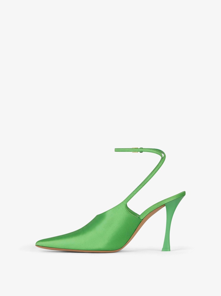 Donne Givenchy Tacchi | Mostra Slingback In Raso Assenzio Verde