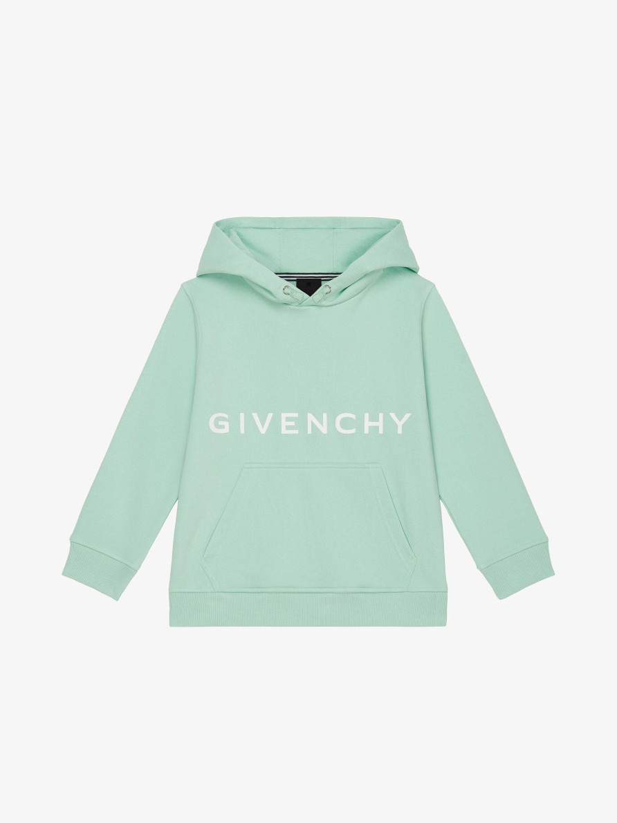 Uomini Givenchy Ragazzo (Da 4 A 12 Anni) | Felpa Con Cappuccio In Pile Stampato Verde Menta Chiaro