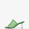 Donne Givenchy Tacchi | Mules G Cube In Raso Con Strass Assenzio Verde