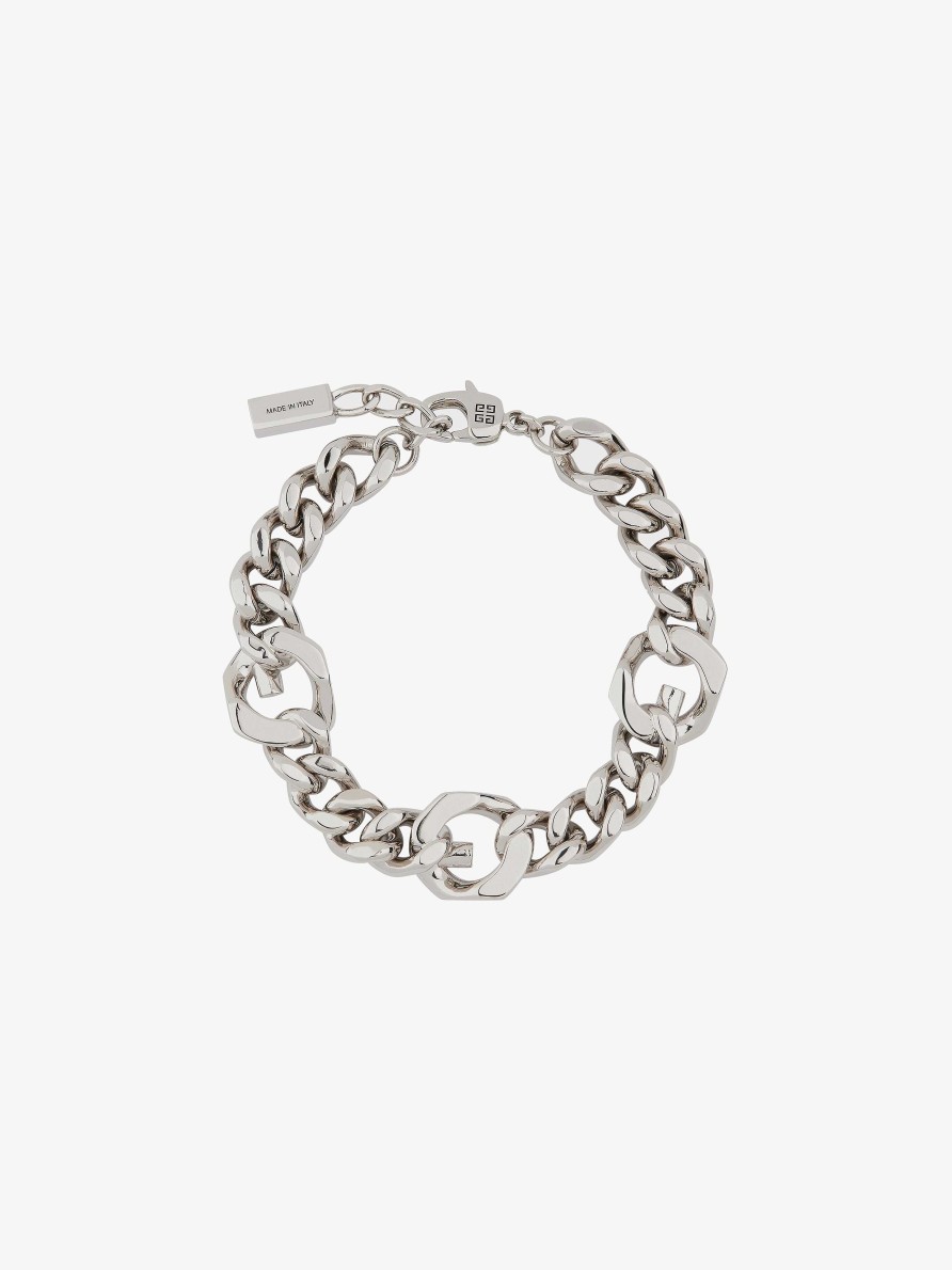 Uomini Givenchy Gioielleria | Bracciale A Catena G In Metallo Argenteo