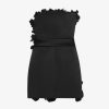 Donne Givenchy Vestiti | Abito Bustier In Raso Con Fiori Ricamati Nero