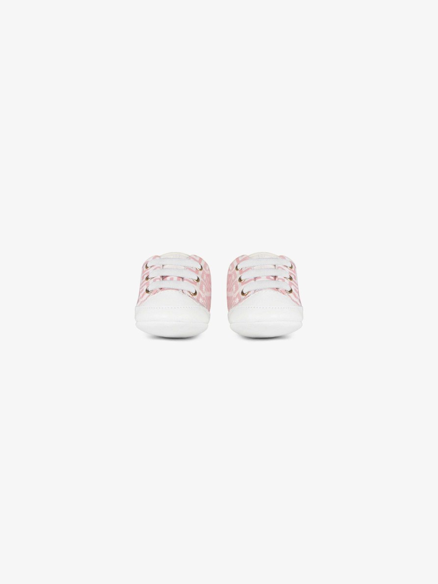 Uomini Givenchy Bambino (Da 1 Mese A 3 Anni) | Pantofole In Jacquard 4G Rosa Pallido/Bianco