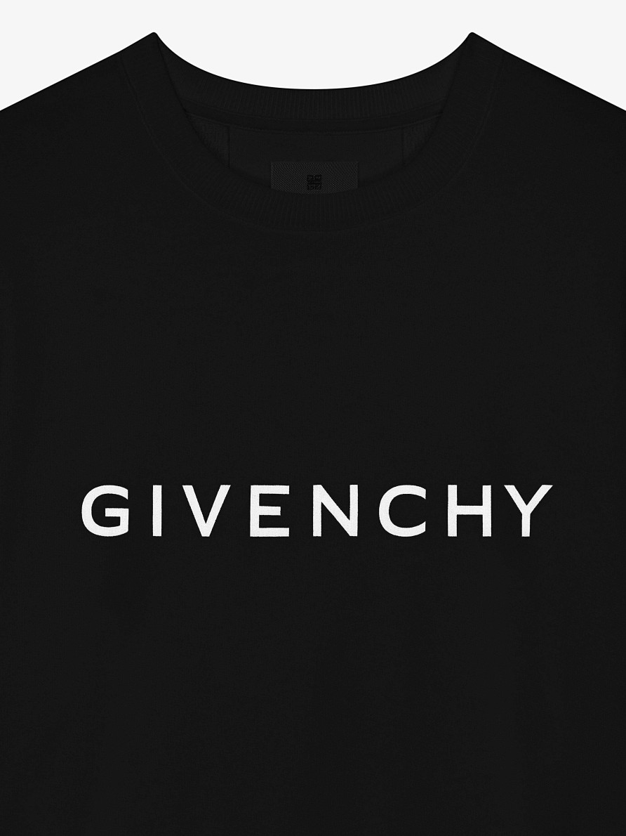 Uomini Givenchy Felpe E Felpe Con Cappuccio | Felpa Givenchy Archetype Slim Fit In Pile Nero