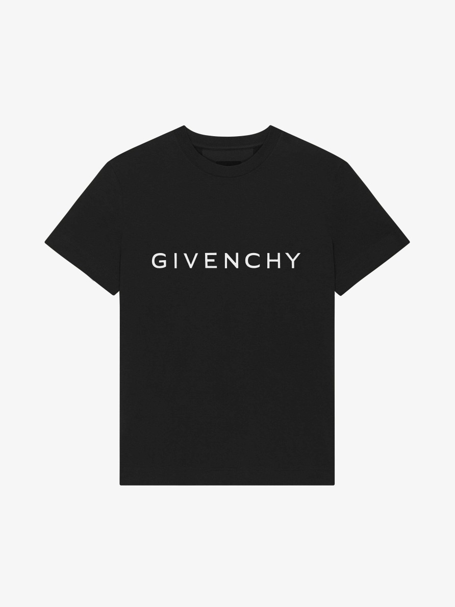 Uomini Givenchy Magliette | T-Shirt Oversize Di Givenchy Archetype In Cotone Nero