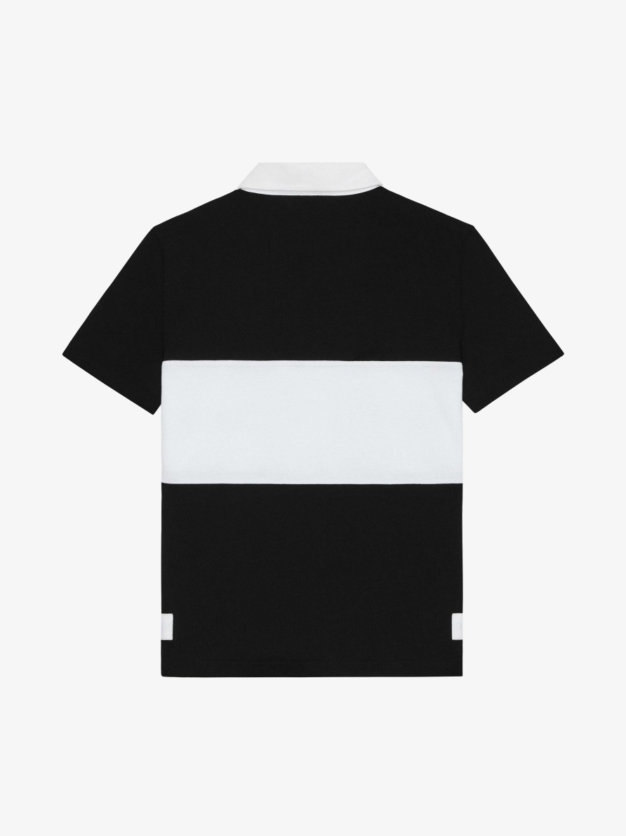 Uomini Givenchy Ragazzo (Da 4 A 12 Anni) | Polo In Jersey Ricamato Bianco Nero