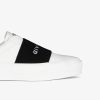 Donne Givenchy Scarpe Da Ginnastica | Sneakers City Sport In Pelle Con Cinturino Givenchy Bianco Nero