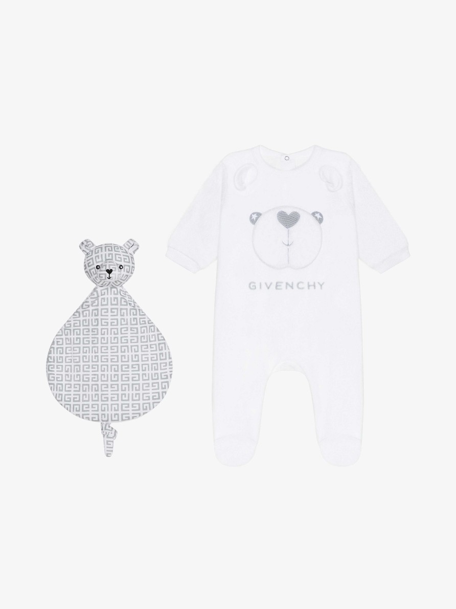 Uomini Givenchy Bambino (Da 1 Mese A 3 Anni) | Set Regalo Pigiama, Custodia E Orsetto Grigio/Bianco