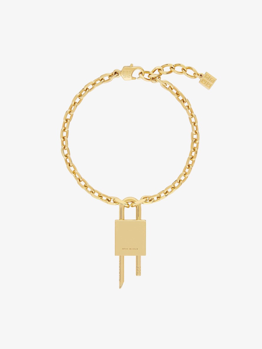 Donne Givenchy Gioielleria | Bracciale Mini Lock In Metallo Giallo Dorato