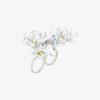 Donne Givenchy Gioielleria | Anello Daisy Double Fingers In Metallo E Smalto Con Cristalli Bianco